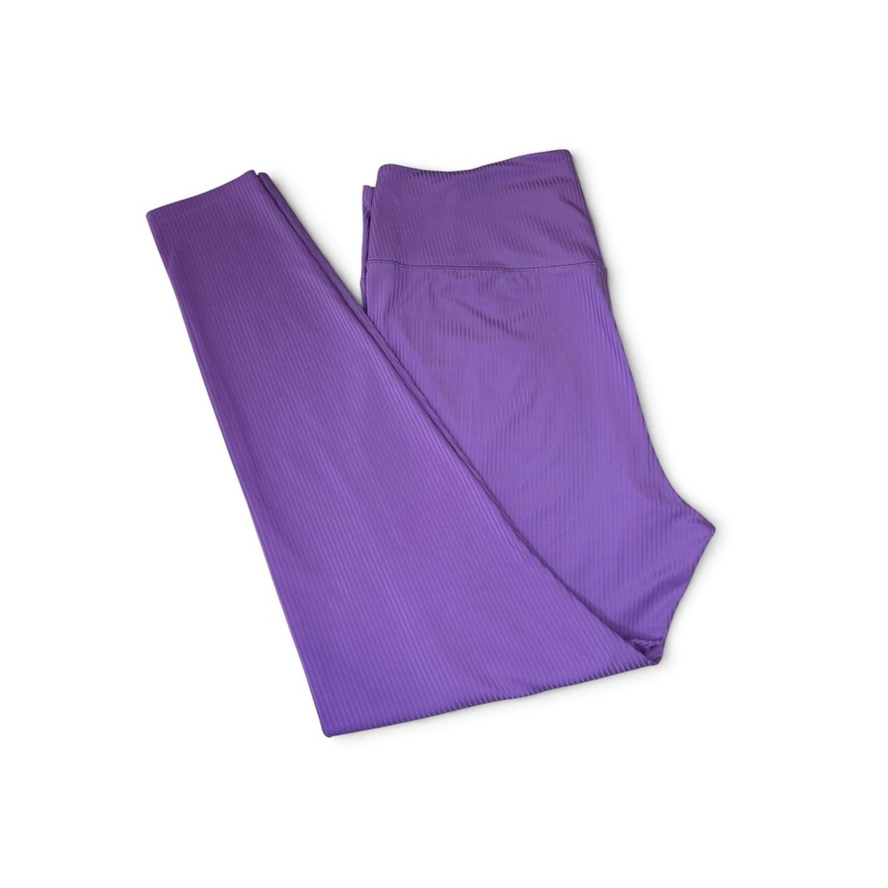 Girlfriend Collective Womens XXL Violet Rib High Rise 7/8 Leggings Activewear